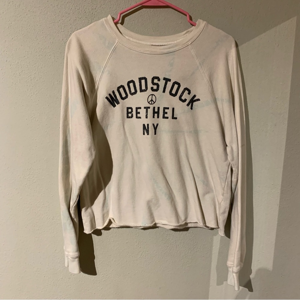 Anthropologie Woodstock Cropped Sweatshirt